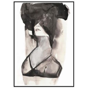 Vesivärvides must-valge figuur  I