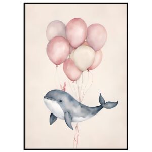 Õhupallidega lendav delfiin