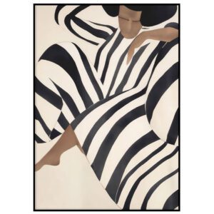 Musta valge triibuline naine